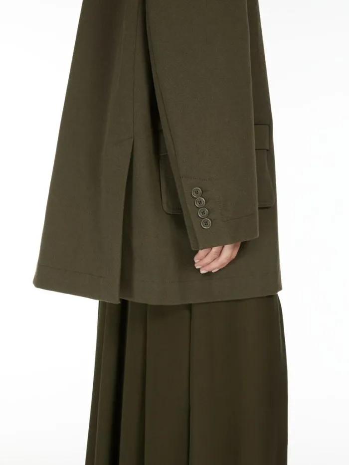 Women Max Mara Jackets And Blazers Cotton Shirt Jacket Kaki