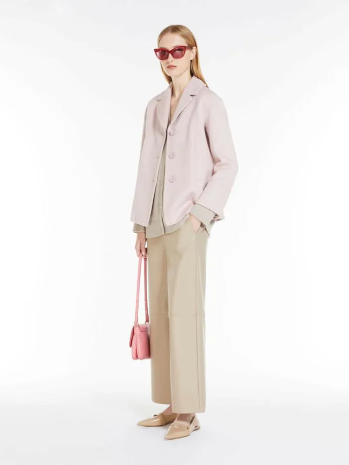 Women Max Mara Jackets And Blazers Singlebreasted Wool Pea Coat Pink