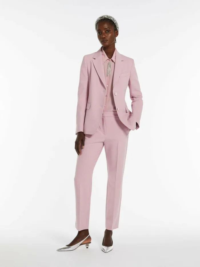 Women Max Mara Jackets And Blazers Stretch Viscose Canvas Blazer Pink