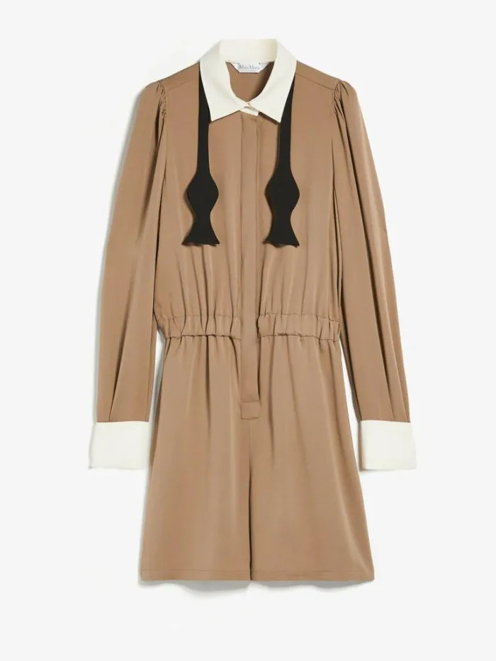 Women Max Mara Jumpsuits Short Jumpsuit In Silk Charmeuse Earth