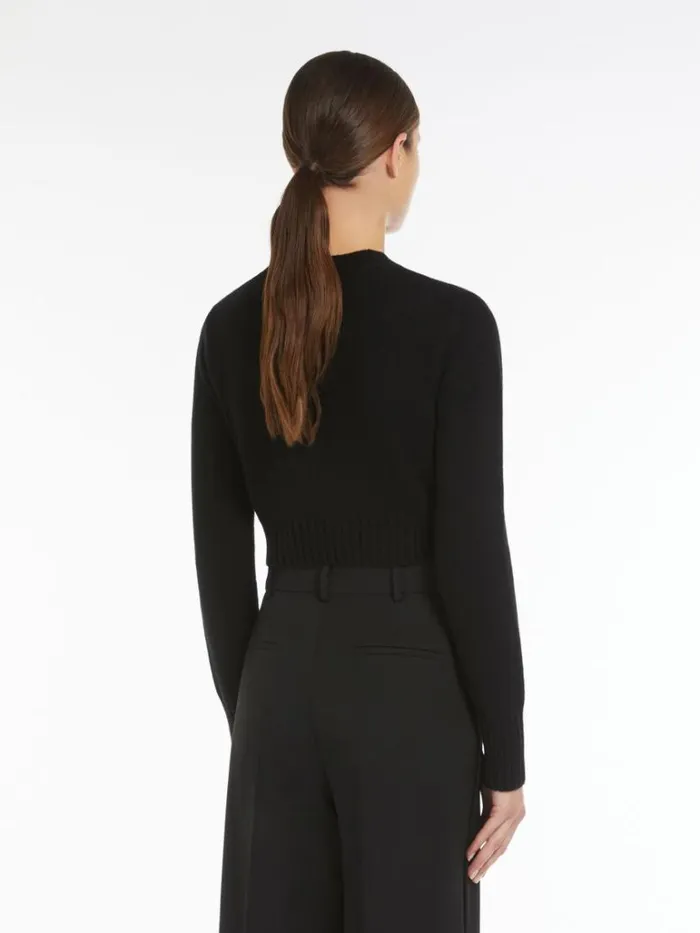 Women Max Mara Knitwear Cropped Cashmere Jumper Black