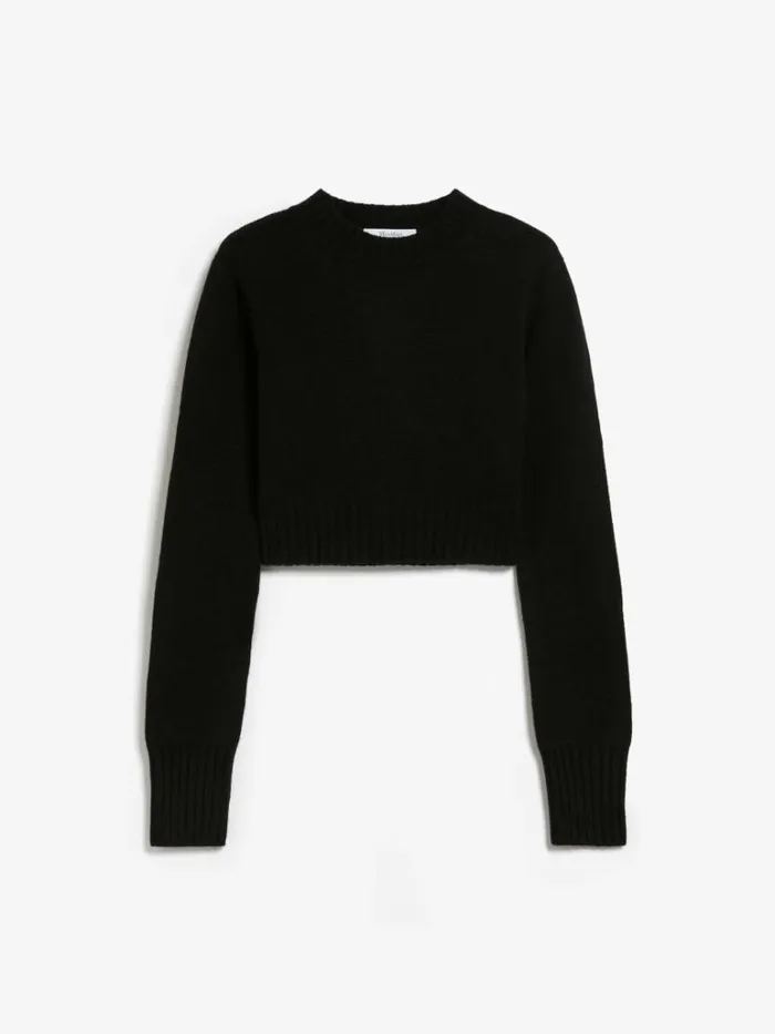 Women Max Mara Knitwear Cropped Cashmere Jumper Black
