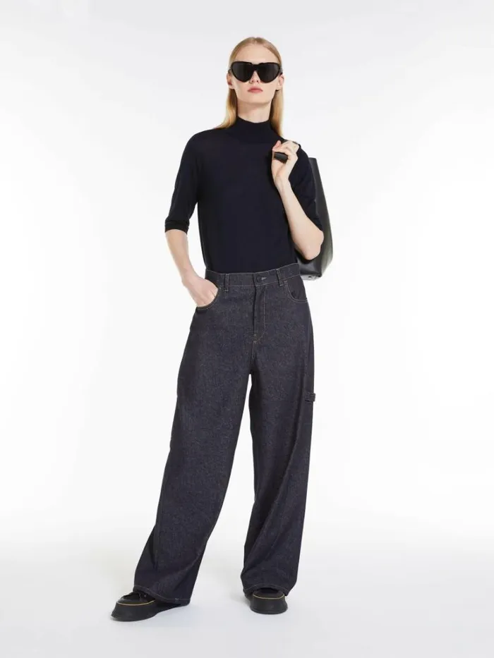 Women Max Mara Knitwear Wool Turtleneck Ultramarine