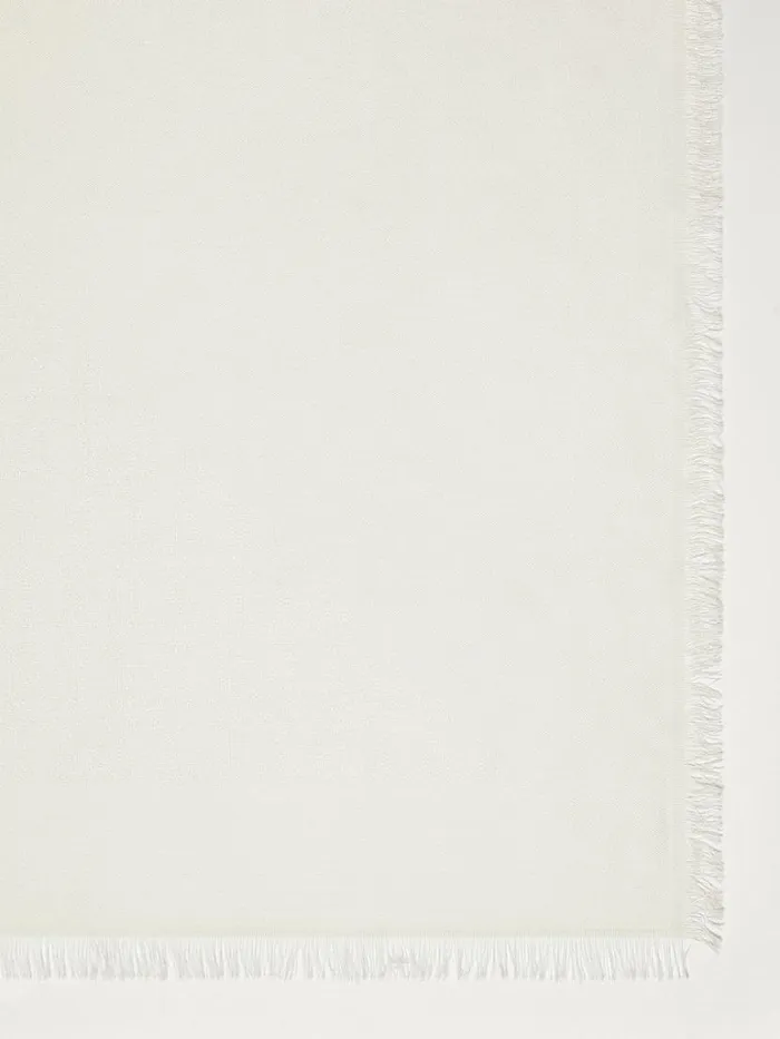 Women Max Mara Scarves And Foulards Jacquardknit Silk And Cotton Shawl White