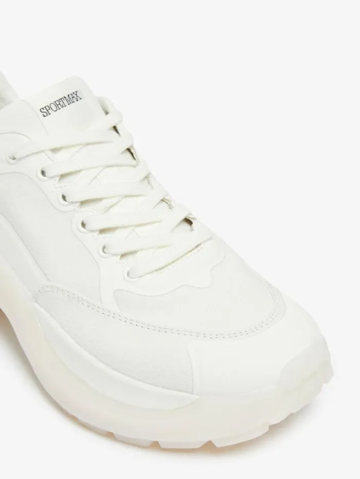 Women Max Mara Sneakers Canvas Sneakers With Chunky Soles White