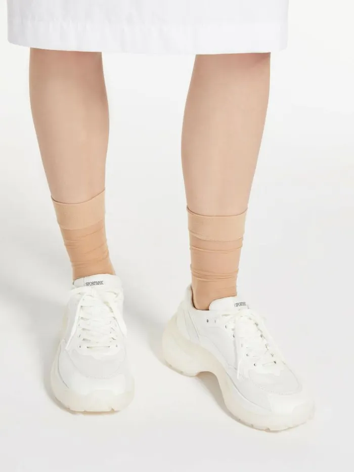 Women Max Mara Sneakers Canvas Sneakers With Chunky Soles White