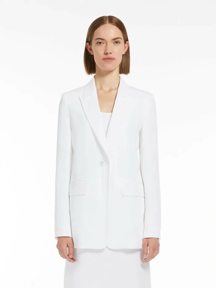 Women Max Mara Suit Singlebreasted Canvas Jacket White