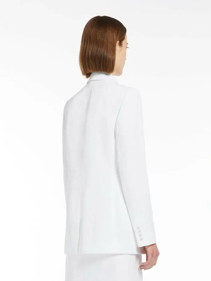 Women Max Mara Suit Singlebreasted Canvas Jacket White