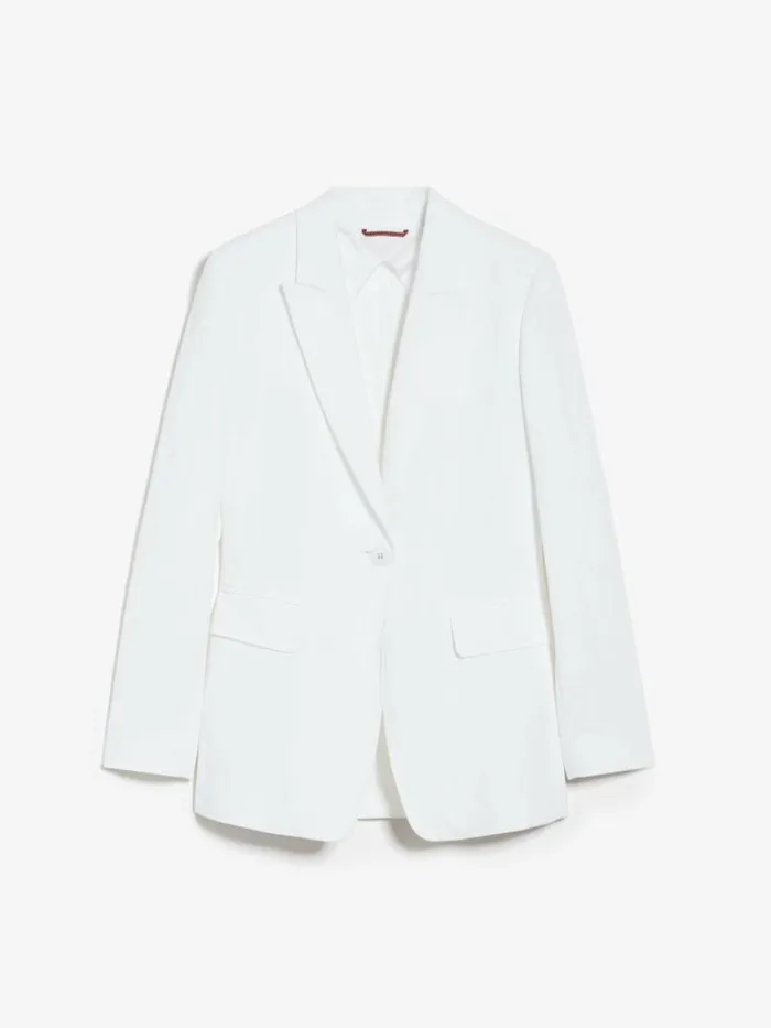 Women Max Mara Suit Singlebreasted Canvas Jacket White