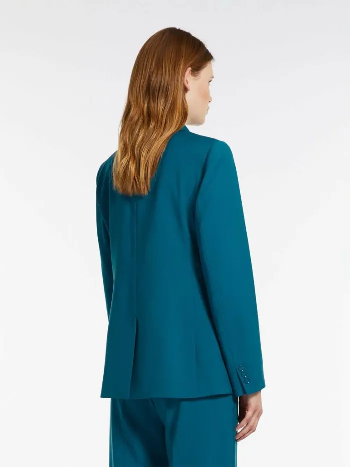 Women Max Mara Suit Tailored Woollen Cloth Blazer Avio