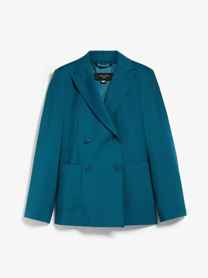 Women Max Mara Suit Tailored Woollen Cloth Blazer Avio