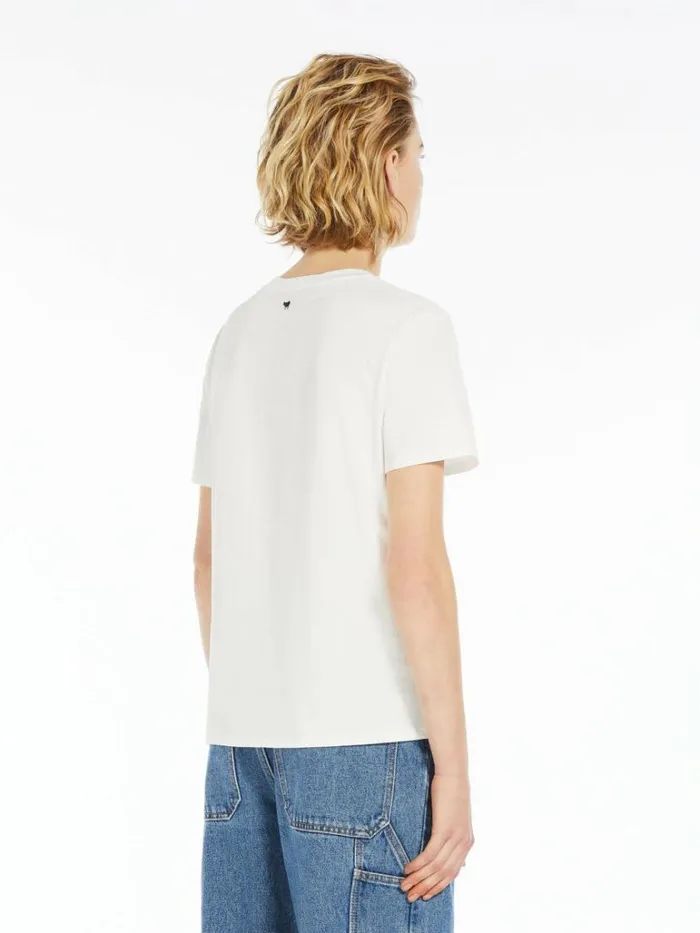 Women Max Mara Tops And Tshirts Printed Jersey Tshirt White