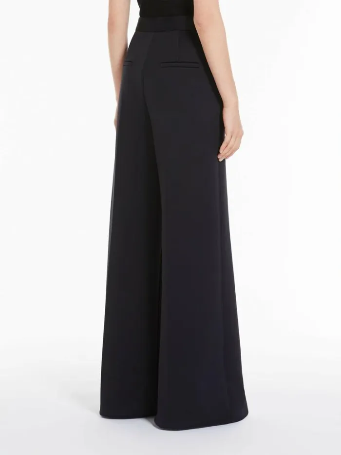 Women Max Mara Trousers And Jeans Flared Trousers In Scuba Jersey Black