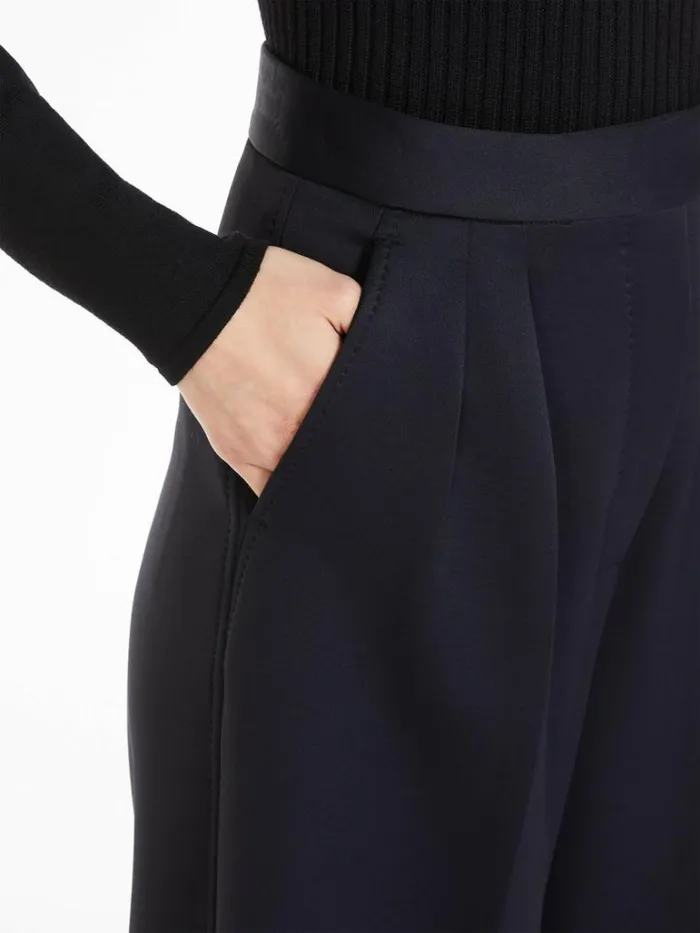 Women Max Mara Trousers And Jeans Flared Trousers In Scuba Jersey Black