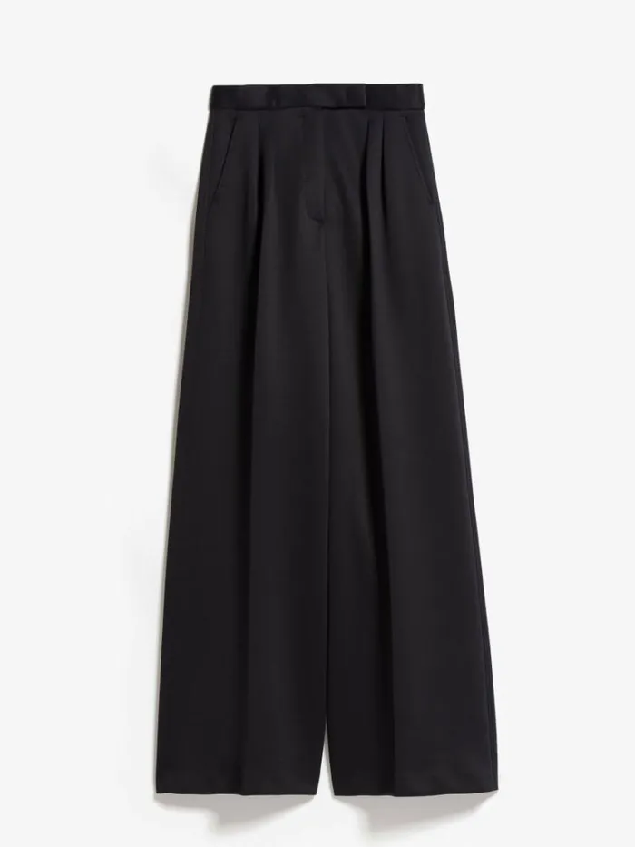 Women Max Mara Trousers And Jeans Flared Trousers In Scuba Jersey Black