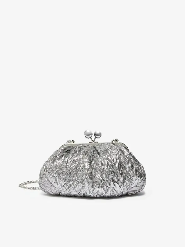 Women Max Mara Weekend Bag Small Lam Pasticcino Bag Silver
