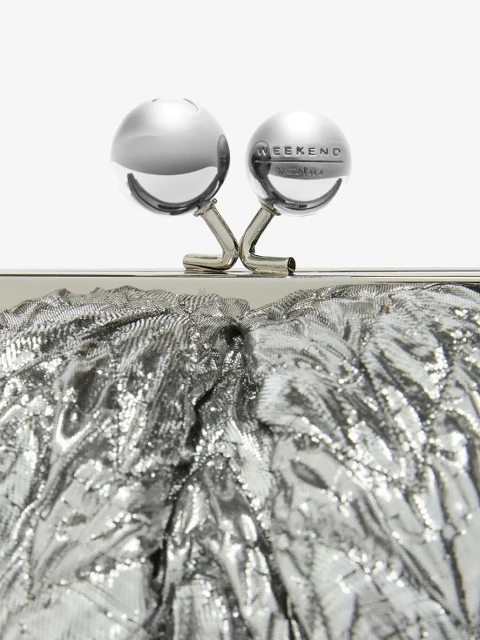 Women Max Mara Weekend Bag Small Lam Pasticcino Bag Silver