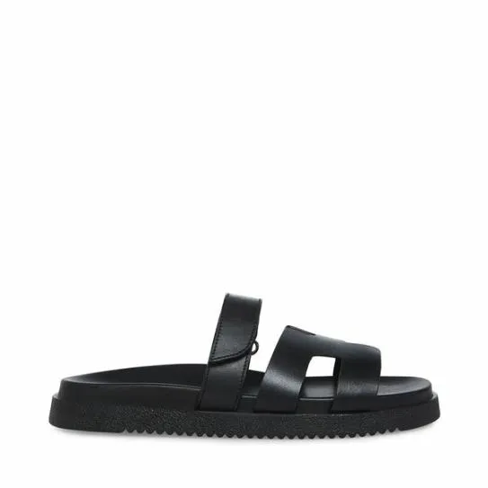 Women MAYVEN BLACK LEATHER Black Leather Steve Madden Sandals