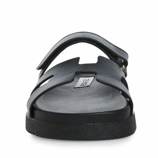 Women MAYVEN BLACK LEATHER Black Leather Steve Madden Sandals Women MAYVEN BLACK LEATHER Black Leather Steve Madden Sandals