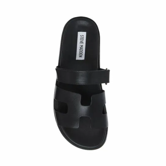 Women MAYVEN BLACK LEATHER Black Leather Steve Madden Sandals Women MAYVEN BLACK LEATHER Black Leather Steve Madden Sandals