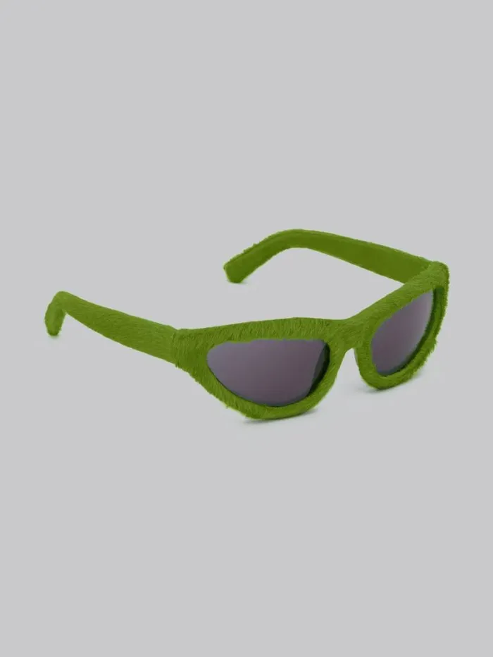 WomenMen Marni Sunglasses Mavericks Furry Green Sunglasses