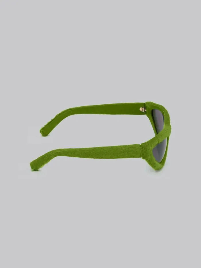 WomenMen Marni Sunglasses Mavericks Furry Green Sunglasses