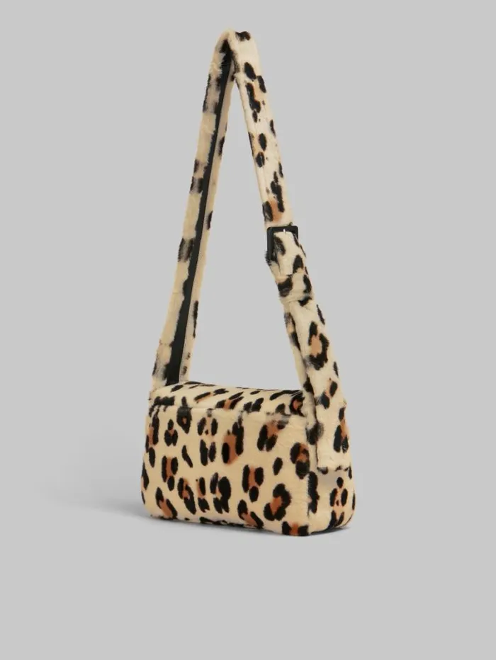 WomenMen Marni Trunkaroo Bag Shearling Animal Print Trunkaroo Soft Medium Shoulder Bag