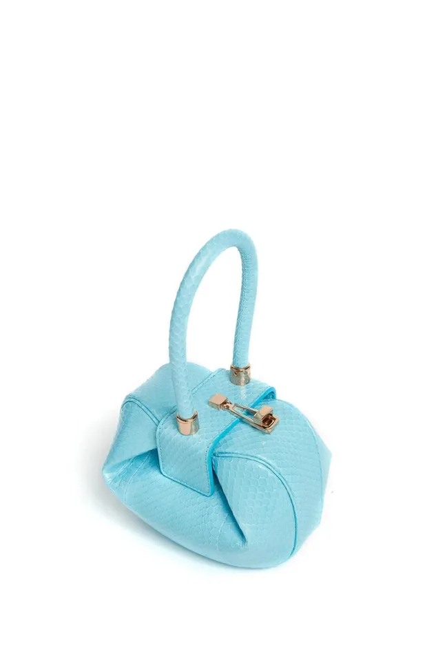 WomenMen Mini Bags Gabriela Hearst Demi Bag In Pale Blue Snakeskin