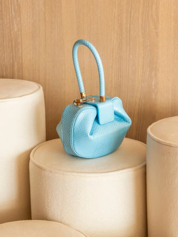 WomenMen Mini Bags Gabriela Hearst Demi Bag In Pale Blue Snakeskin