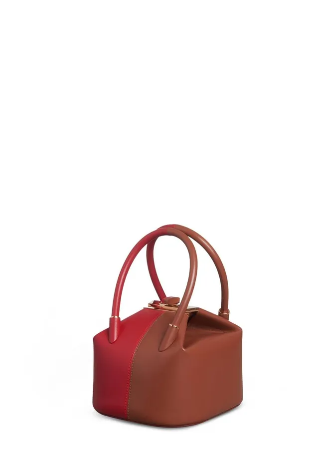WomenMen Mini Bags Gabriela Hearst Mini Baez Bag In Cognac and Red Nappa Leather