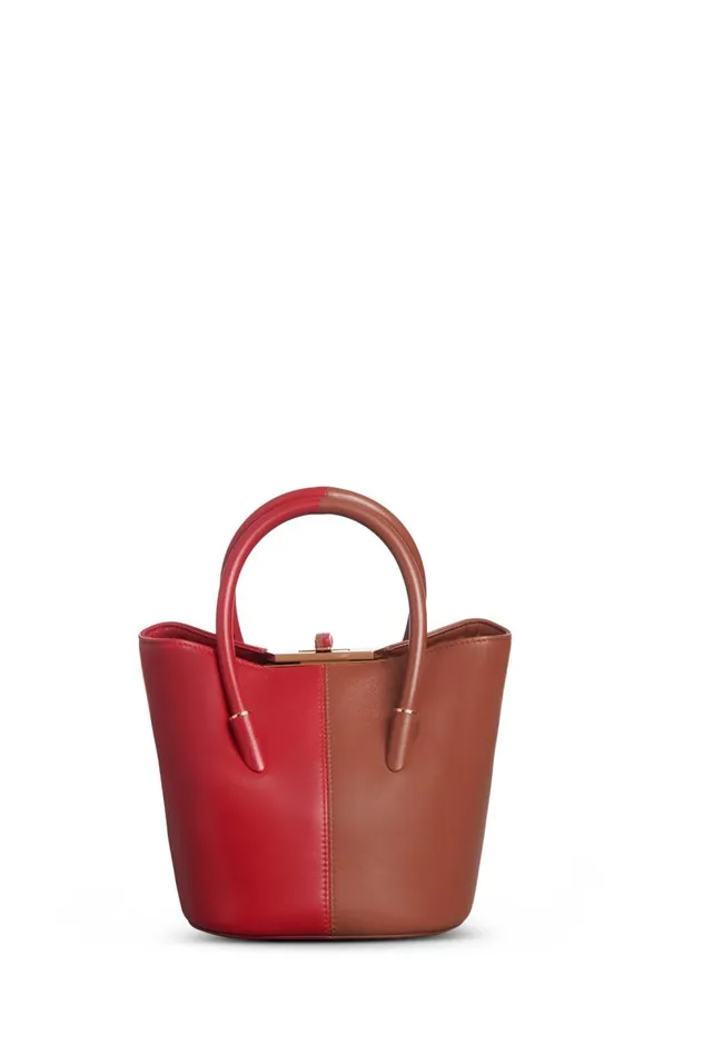 WomenMen Mini Bags Gabriela Hearst Mini Baez Bag In Cognac and Red Nappa Leather