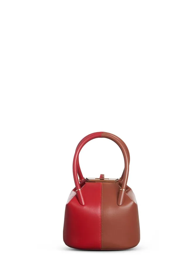 WomenMen Mini Bags Gabriela Hearst Mini Baez Bag In Cognac and Red Nappa Leather