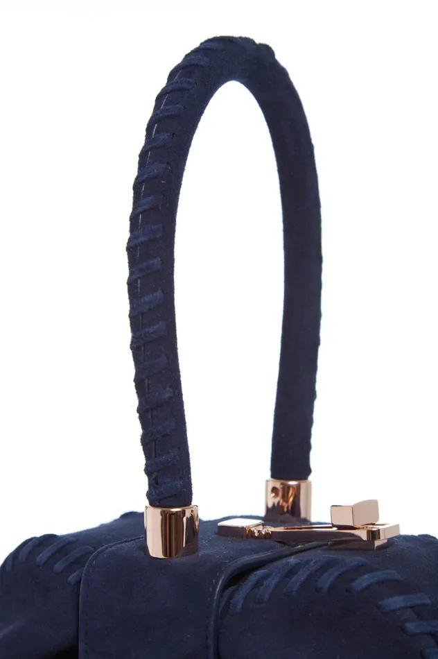 WomenMen Mini Bags Gabriela Hearst Whipstitch Demi Bag In Navy Suede