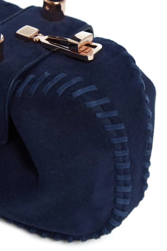 WomenMen Mini Bags Gabriela Hearst Whipstitch Demi Bag In Navy Suede