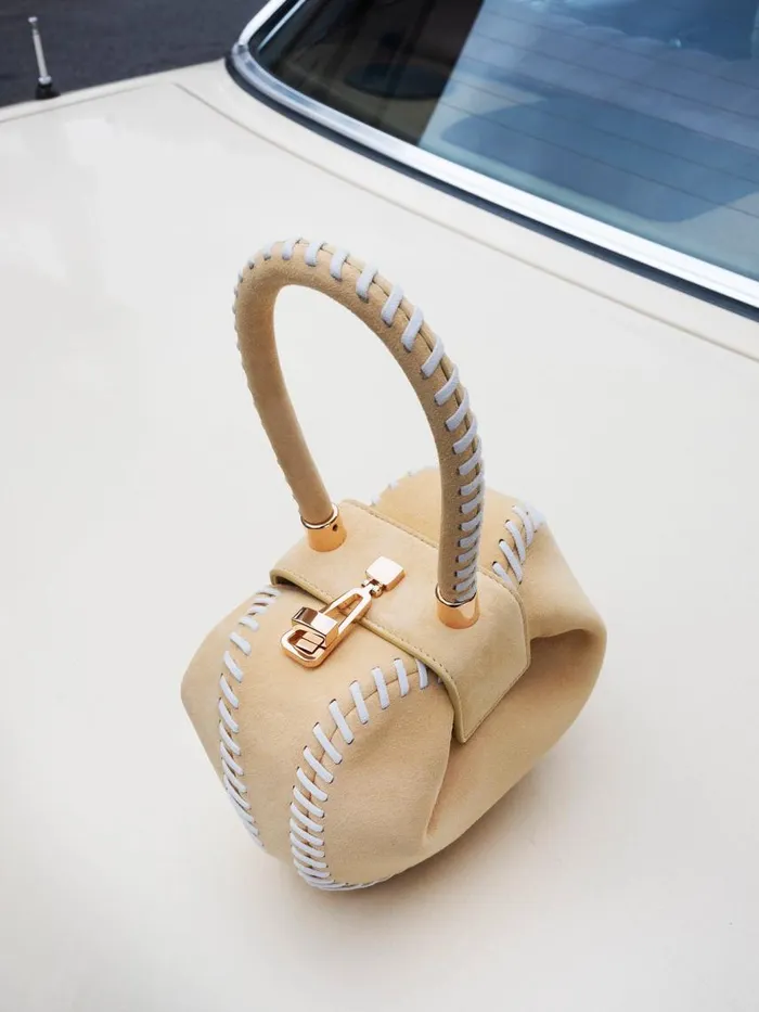 WomenMen Mini Bags Gabriela Hearst Whipstitch Demi Bag In Nude Suede