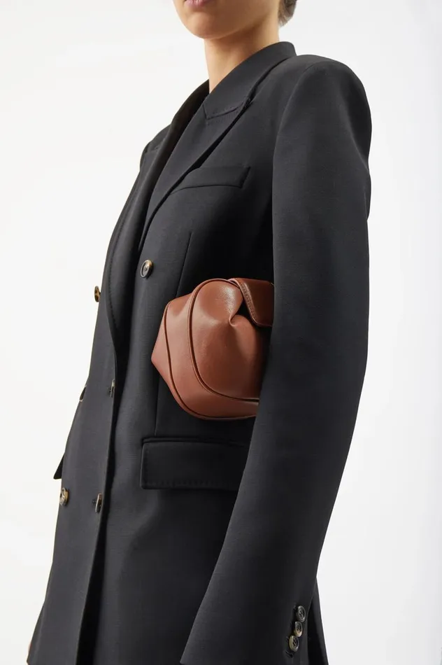 WomenMen Pouches and Clutches Gabriela Hearst Soft Demi Clutch In Bordeaux Nappa Leather