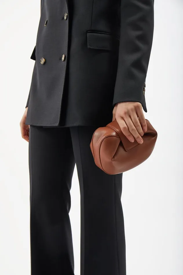 WomenMen Pouches and Clutches Gabriela Hearst Soft Demi Clutch In Bordeaux Nappa Leather