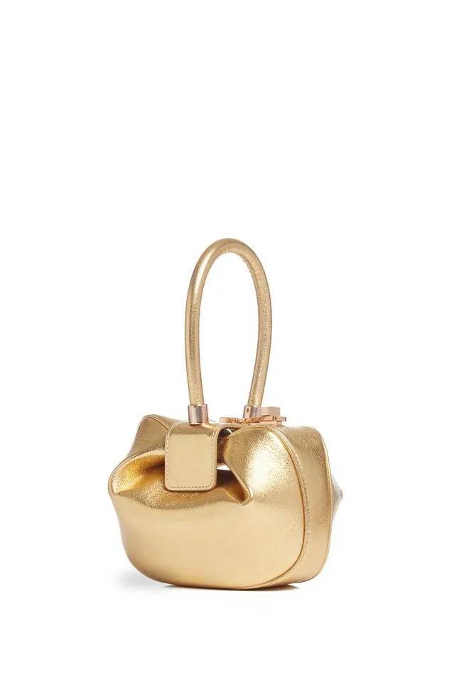 WomenMen Top Handles Gabriela Hearst Demi Bag In Gold Metallic Nappa Leather