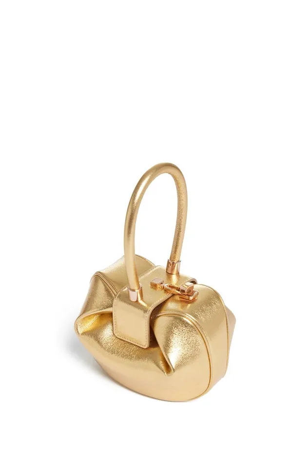 WomenMen Top Handles Gabriela Hearst Demi Bag In Gold Metallic Nappa Leather