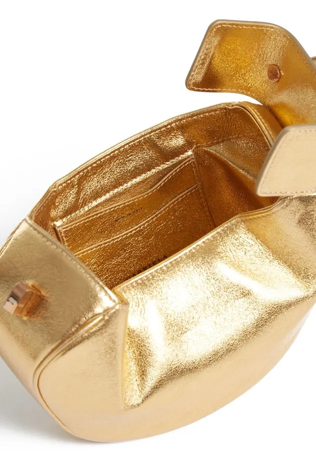 WomenMen Top Handles Gabriela Hearst Demi Bag In Gold Metallic Nappa Leather