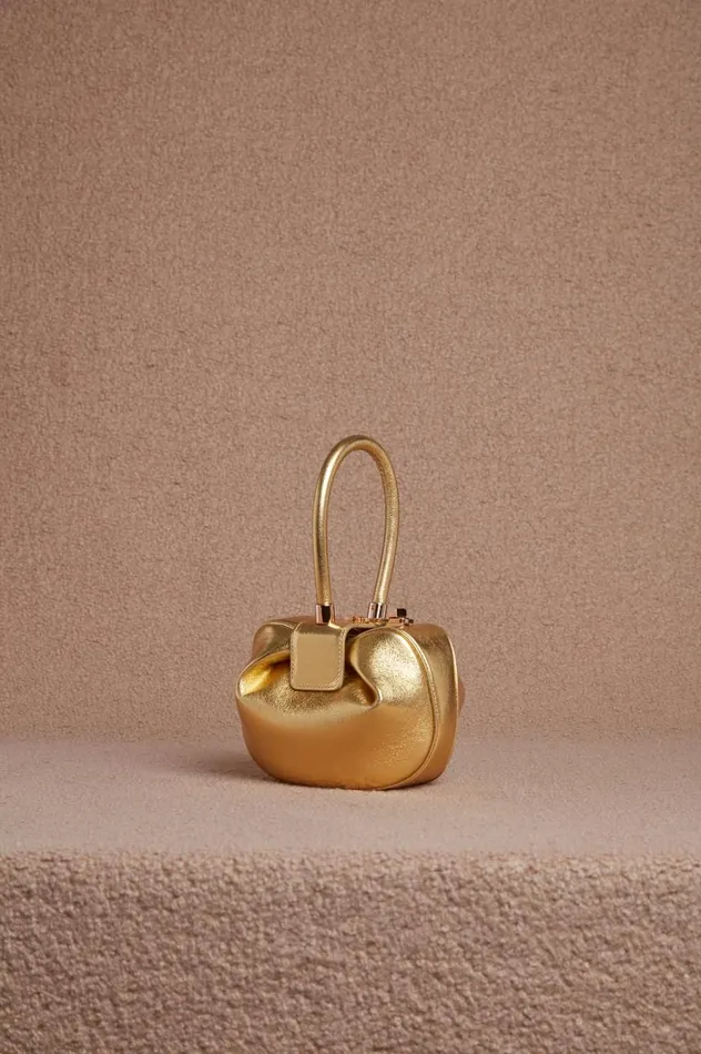 WomenMen Top Handles Gabriela Hearst Demi Bag In Gold Metallic Nappa Leather