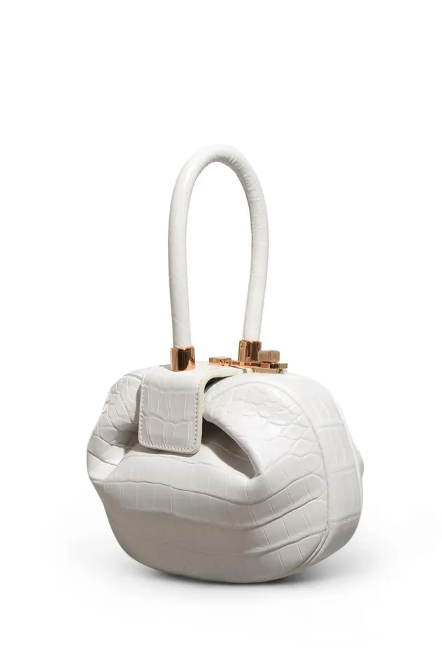 WomenMen Top Handles Gabriela Hearst Nina Bag In Ivory Crocodile Leather