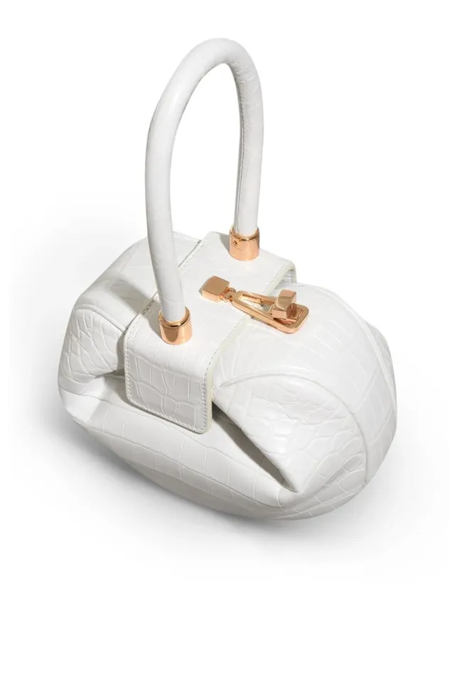 WomenMen Top Handles Gabriela Hearst Nina Bag In Ivory Crocodile Leather