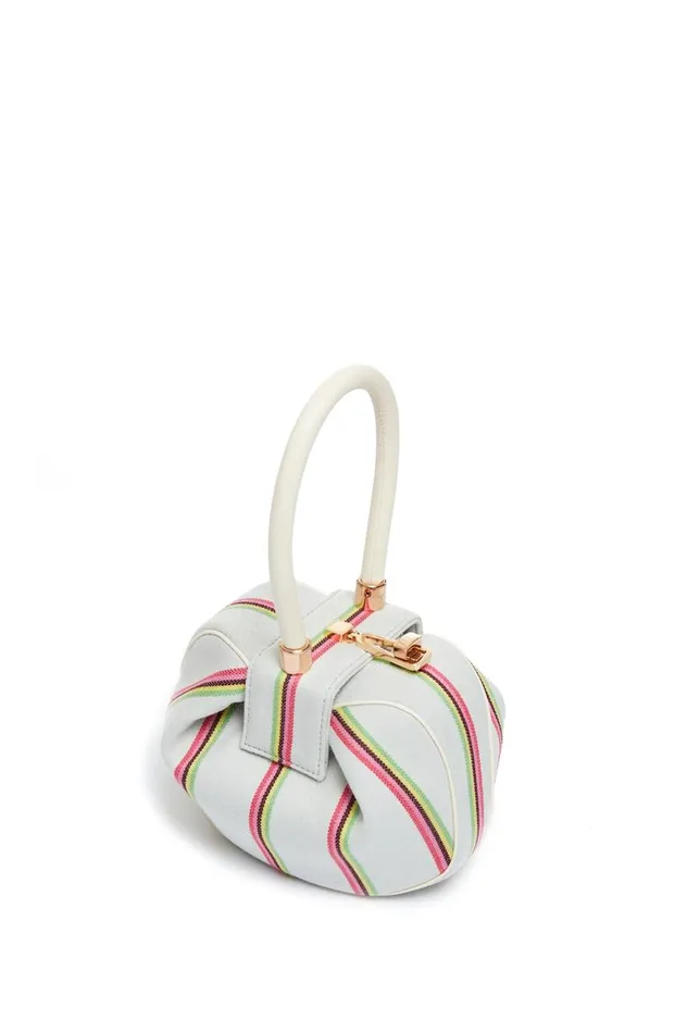 WomenMen Top Handles Gabriela Hearst Striped Demi Bag In Ivory Wool