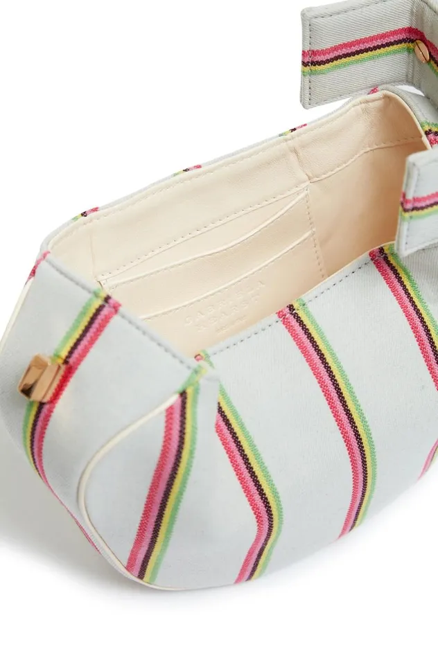 WomenMen Top Handles Gabriela Hearst Striped Demi Bag In Ivory Wool