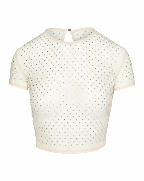 Women MESH RHINESTONE TOP IVORY Ivory Steve Madden Tops and Shirts Women MESH RHINESTONE TOP IVORY Ivory Steve Madden Tops and Shirts