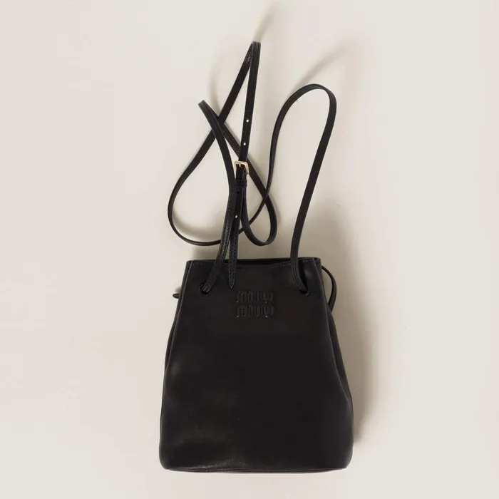 Women Mini Bags Miu Miu Nappa Leather Minibag Black