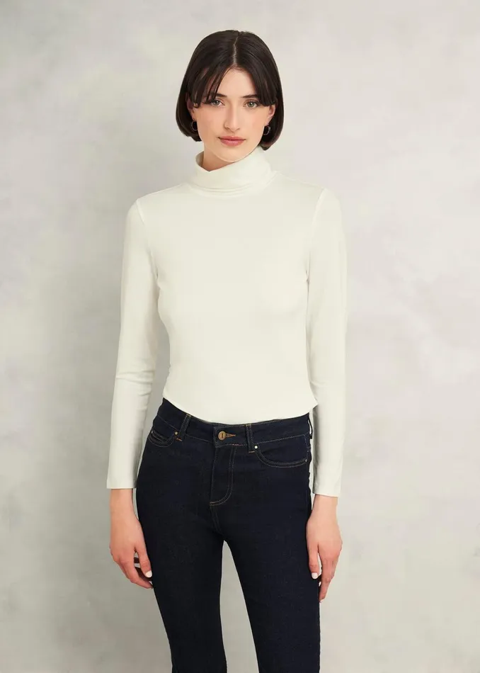 Women Mischa Roll Neck Top Hobbs Ivory Hobbs Tops
