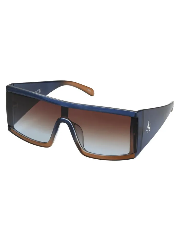 Women Modern Square Shield Sunglasses In Blue Fade Jessica Simpson Sunglasses