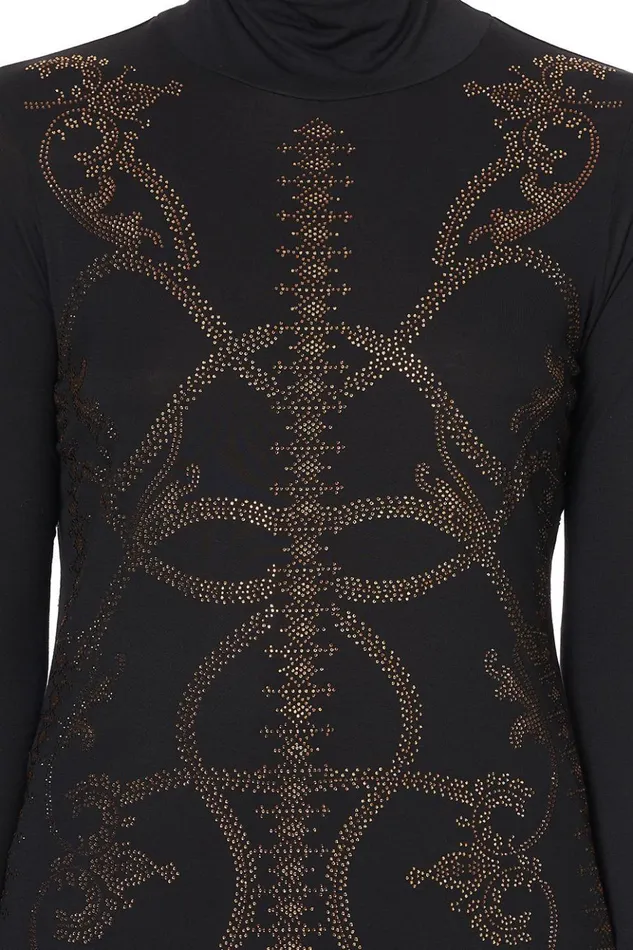 Women Modest Clothing Camilla Jersey Turtleneck Luxe Black
